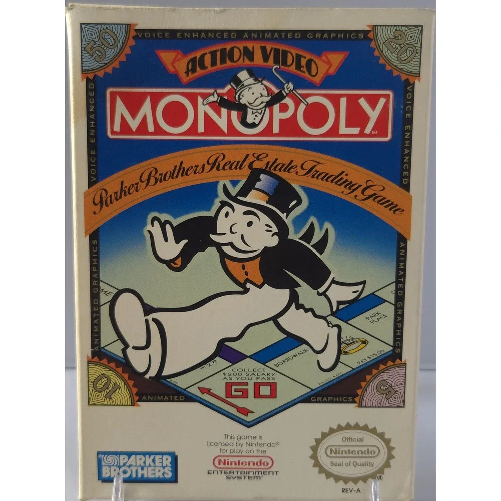 Parker Brothers No. 4028 Monopoly NES Video‎ Game CIB Nintendo NTSC-U